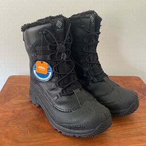 Columbia youth Bugaboot winter snow bootsw boots - size 7, black